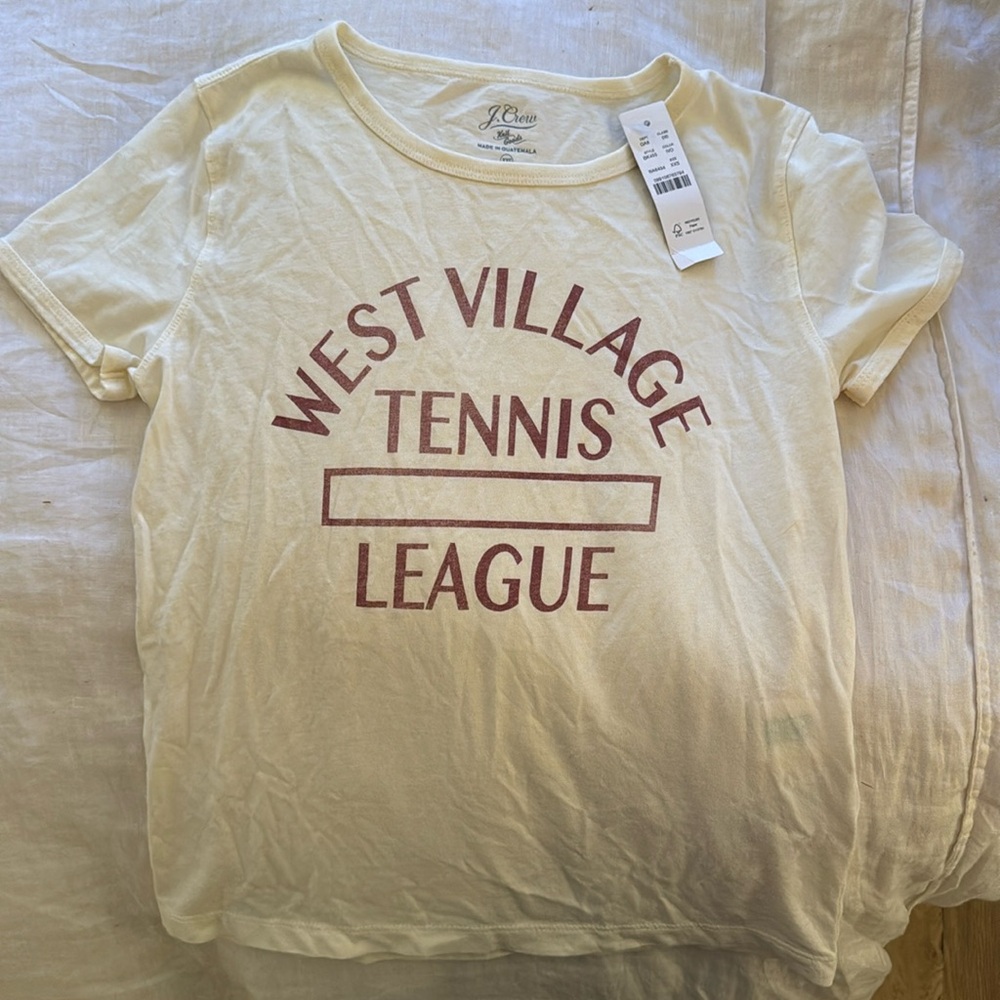 NWT Broken-in jersey "West Side Tennis League" cropped T-shirt